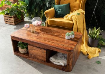 Couchtisch Sheesham 118x65x40 walnuss gewachst TORONTO #252