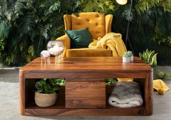 Couchtisch Sheesham 118x65x40 walnuss gewachst TORONTO #252