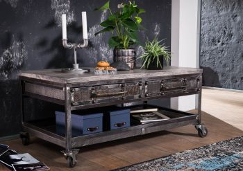 Couchtisch Mango 110x60x50 grau lackiert HEAVY INDUSTRY #122