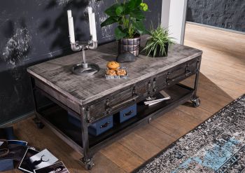 Couchtisch Mango 110x60x50 grau lackiert HEAVY INDUSTRY #122