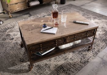 Couchtisch Mango 110x60x50 braun lackiert HEAVY INDUSTRY #222
