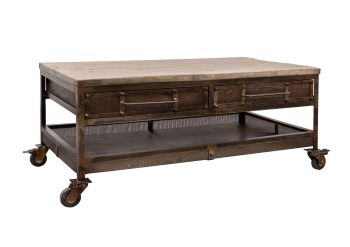 Couchtisch Mango 110x60x50 braun lackiert HEAVY INDUSTRY #222