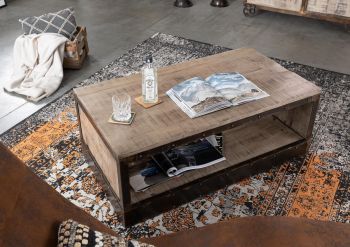 Couchtisch Mango 112x61x43 braun lackiert HEAVY INDUSTRY #264