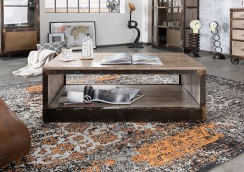 Couchtisch Mango 112x61x43 braun lackiert HEAVY INDUSTRY #264
