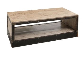 Couchtisch Mango 112x61x43 braun lackiert HEAVY INDUSTRY #264
