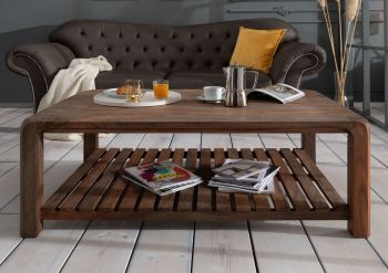 Couchtisch Sheesham 120x80x45 grau geölt BUENO #2001