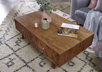 Couchtisch Akazie 120x70x40 natur lackiert MOSAYK #103