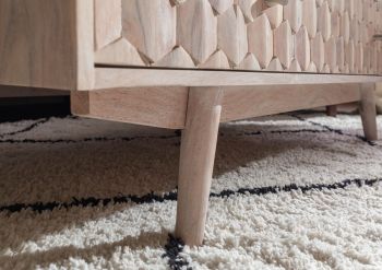 Couchtisch Akazie 120x70x40 weiß lackiert MOSAYK #203