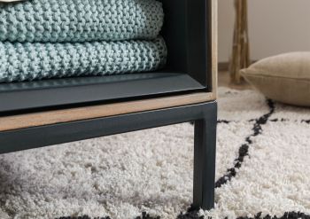 Couchtisch Akazie 112x67x43 grau-weiß geölt CHICAGO #12