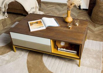 Couchtisch Mango 112x67x43 braun geölt CHICAGO #112