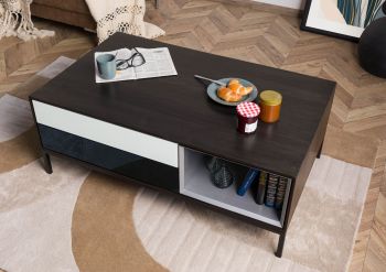 Couchtisch Mango 112x67x43 dunkelgrau geölt CHICAGO #212