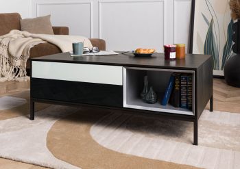 Couchtisch Mango 112x67x43 dunkelgrau geölt CHICAGO #212