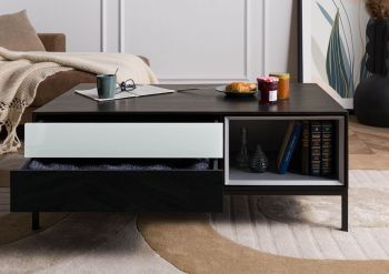 Couchtisch Mango 112x67x43 dunkelgrau geölt CHICAGO #212