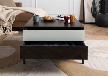 Couchtisch Mango 67x67x43 dunkelgrau geölt CHICAGO #213