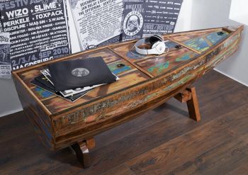Couchtisch Altholz 155x52x45 mehrfarbig lackiert NATURE OF SPIRIT #106