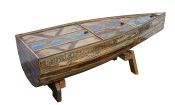 Couchtisch Altholz 155x52x45 mehrfarbig lackiert NATURE OF SPIRIT #106