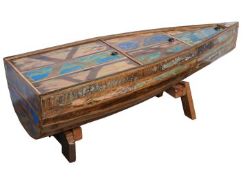 Couchtisch Altholz 155x52x45 mehrfarbig lackiert NATURE OF SPIRIT #106
