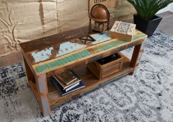 Couchtisch Altholz 110x45x50 mehrfarbig lackiert NATURE OF SPIRIT #107
