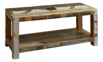 Couchtisch Altholz 110x45x50 mehrfarbig lackiert NATURE OF SPIRIT #107