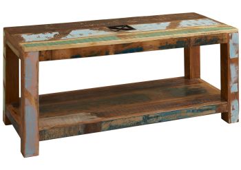 Couchtisch Altholz 110x45x50 mehrfarbig lackiert NATURE OF SPIRIT #107