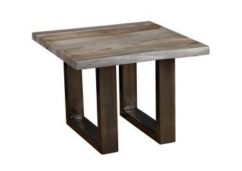 Couchtisch Sheesham 60x60x45 smoked oak lackiert Plattenstärke 3,5cm FREEFORM #0313