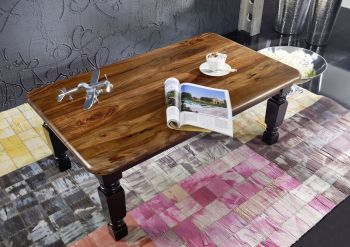 Couchtisch Sheesham 118x70x45 schwarz/braun lackiert NEW BOSTON #201