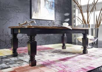 Couchtisch Sheesham 118x70x45 schwarz/braun lackiert NEW BOSTON #201