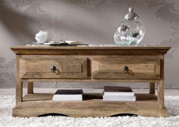 Couchtisch Sheesham 110x50x50 grau geölt LEEDS #44