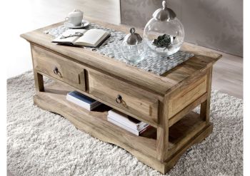 Couchtisch Sheesham 110x50x50 grau geölt LEEDS #44
