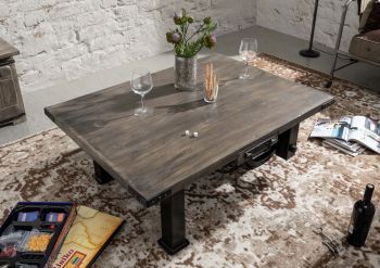 Couchtisch Mango 110x80x43 grau lackiert RAILWAY #205