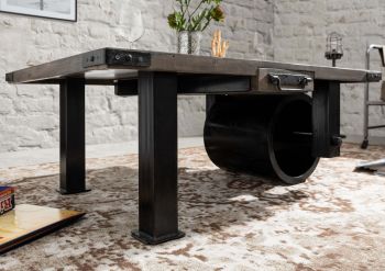 Couchtisch Mango 110x80x43 grau lackiert RAILWAY #205