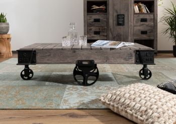 Couchtisch Mango 120x60x43 grau lackiert RAILWAY #260