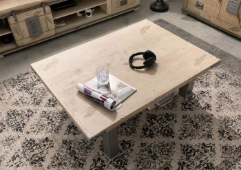Couchtisch Mango 110x80x43 whitewash lackiert RAILWAY #305