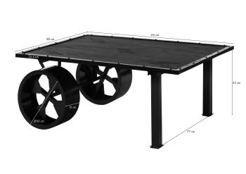 Couchtisch Mango 110x80x43 grau lackiert Railway #233
