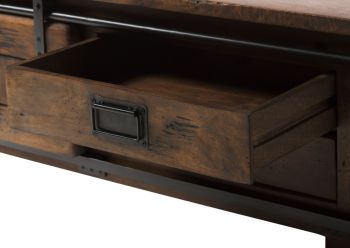 Garderobenbank Mango 120x45x40 braun lackiert RAILWAY #4011