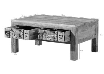 Couchtisch Mango 90x60x40 mehrfarbig lackiert LOUNGE COLLECTION #11