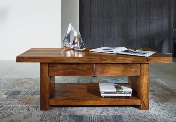 Couchtisch Sheesham 140x60x50 walnuss lackiert DUKE #121