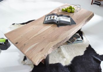 Couchtisch Akazie 160x70x45 Natural Stone lackiert FREEFORM #121
