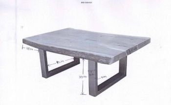 Couchtisch Akazie 160x70x45 Natural Stone lackiert FREEFORM #121
