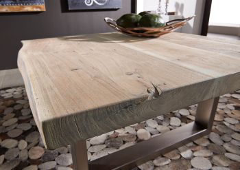 Couchtisch Akazie 90x90x45 Natural Stone lackiert FREEFORM #122