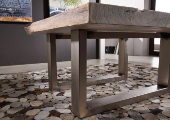 Couchtisch Akazie 90x90x45 Natural Stone lackiert FREEFORM #122