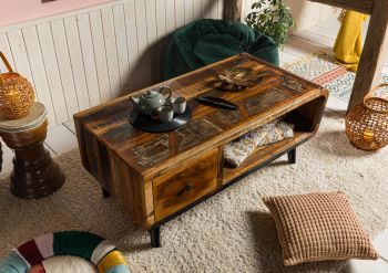 Couchtisch Altholz 120x60x53 mehrfarbig lackiert SIXTIES #106