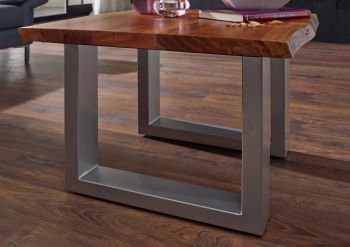 Couchtisch Akazie 60x60x45 walnuss lackiert FREEFORM 2 #09