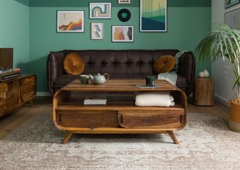 Couchtisch Sheesham 2-türig 120x70x50 MAILAND- Verschiedene Farben