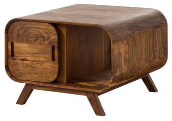 Couchtisch Sheesham 70x70x50 hellbraun lackiert MAILAND #133