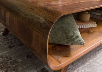 Couchtisch Sheesham 120x70x40 hellbraun lackiert MAILAND #134