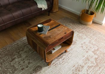 Couchtisch Sheesham 60x50x50 dunkelbraun lackiert MAILAND #230