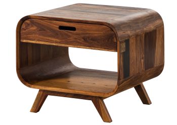 Couchtisch Sheesham 60x50x50 dunkelbraun lackiert MAILAND #230