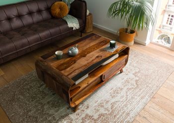 Couchtisch Sheesham 120x70x50 dunkelbraun lackiert MAILAND #231