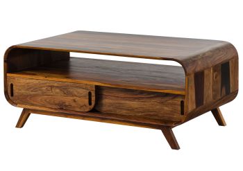 Couchtisch Sheesham 120x70x50 dunkelbraun lackiert MAILAND #231